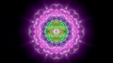 Çok renkli duman desenleri, fraktal simetrik animasyon döngüsü