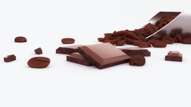 3d gesmolten chocolaatstaaf uit verschillende hoeken — Stockvideo