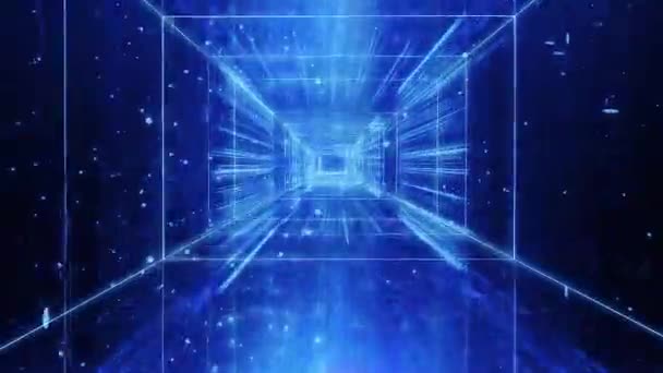 Vol dans un tunnel abstrait de science-fiction boucle transparente. Graphiques de mouvement futuristes VJ — Video