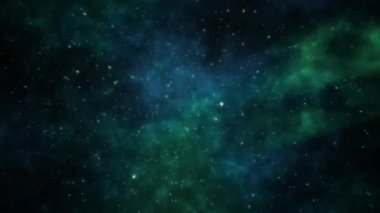 Yıldızlar ve nebulalar arasında uçmanın kusursuz döngüsel animasyonu