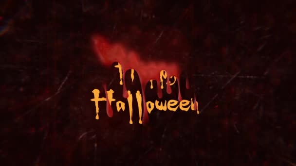 Sangue flui sobre feliz saudação halloween — Vídeo de Stock