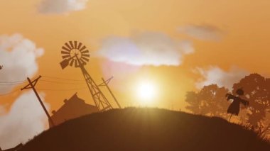 bir çiftlikteki günlük geçişi gösteren kavramsal video