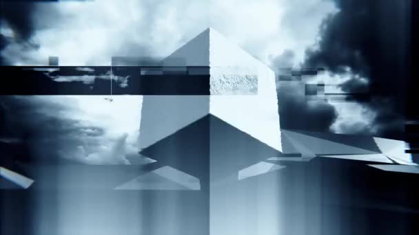 Abstrait noir et blanc bas paysage 3d poly — Video