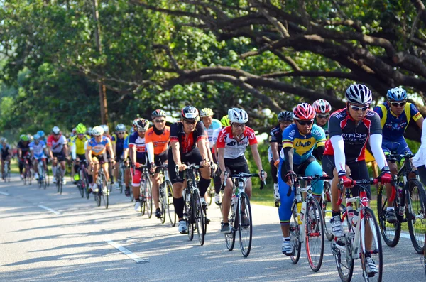 KUANTAN - JUNE 1: unidentified cyclists in action during Kuantan160 on June 1, 2014 in Kuantan, Pahang, Malaysia. KUANTAN160 is a non-profit, non-race 160KM bicycle ride around Kuantan City. — Stock Photo, Image