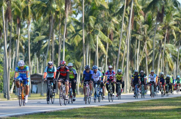 Kuantan - 1 czerwca: niezidentyfikowane rowerzystów w akcji podczas Kuantan160 na 1 czerwca 2014 w Kuantan, Pahang, Malezja. Kuantan160 jest non-profit, wyścigiem 160km jazdy rowerem po mieście Kuantan. — Zdjęcie stockowe