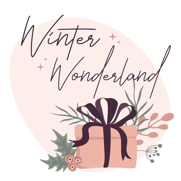 Winter Wunderbar Winterliche Schriftzüge Handgeschriebener Vektordruck Für Poster Postkarten Drucke — Stockvektor