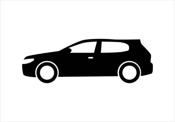 现代汽车后背扁平图标 在白色背景上孤立的说明 — 图库照片