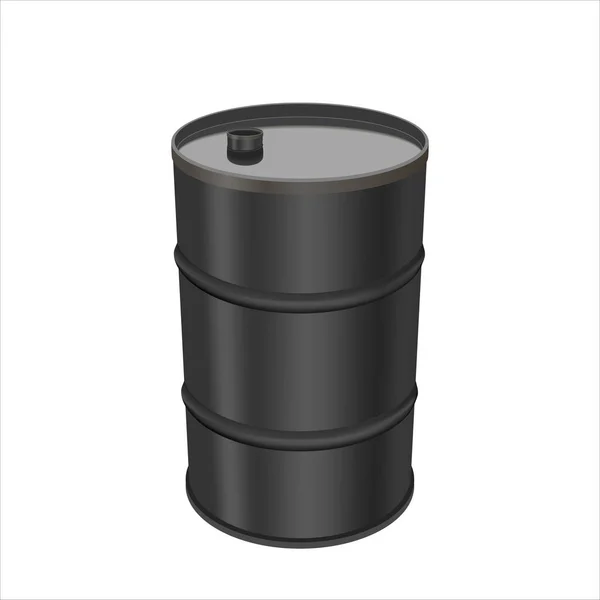 Black Metal Barrel Isolated White Background Concept Financial Crisis Oil — Stock Photo, Image