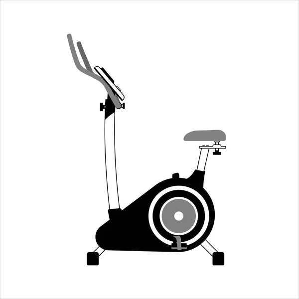 Modern Exercise Bike Exercise Gym Home Isolated White Background Flat — Stock Vector