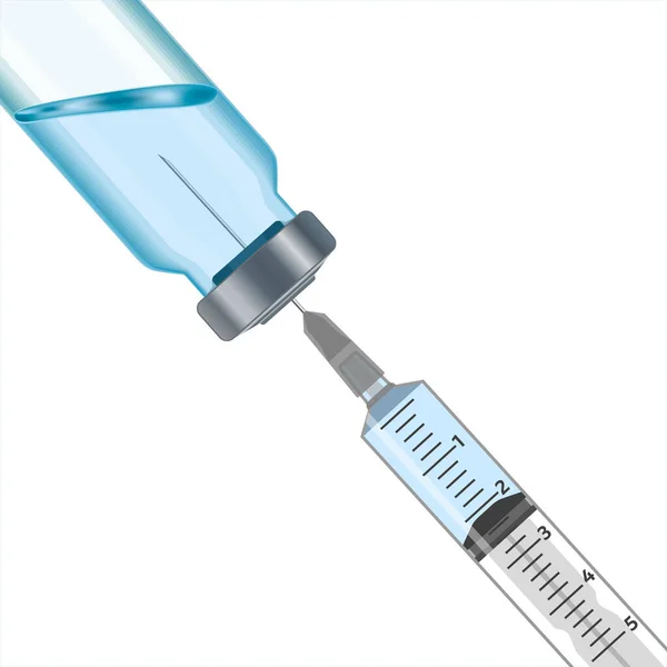 Flacon Médicament Flacon Vaccin Antigrippal Avec Seringue Aiguille Pour Immunisation — Photo