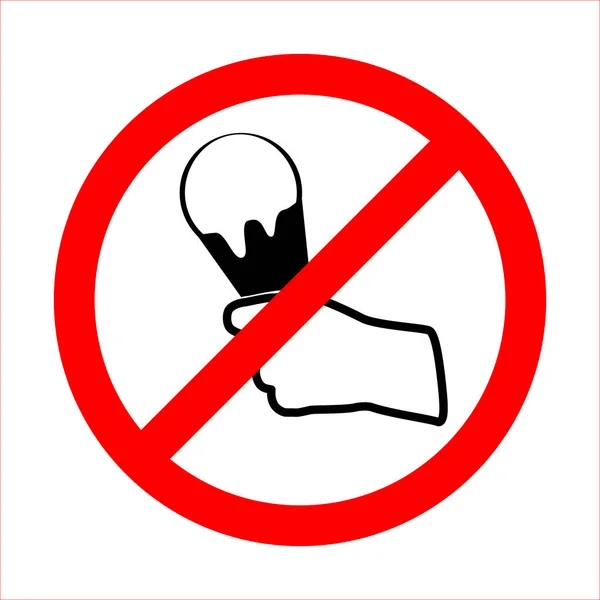 Δεν Υπάρχει Σύμβολο Παγωτού Απεικόνιση Ράστερ Απαγορεύοντας Σχέδιο Πινακίδας Παγωτού — Φωτογραφία Αρχείου