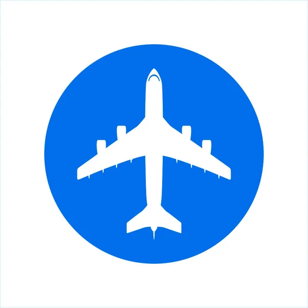 Flugzeug Flaches Symbol Auf Blauem Hintergrund Vector Silhouette Flugzeugschild Isoliert — Stockfoto