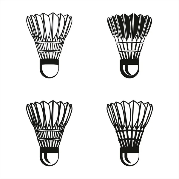 Simple Badminton Shuttlecock Icon Set Flat Graphic Illustration White Background — Stock Photo, Image