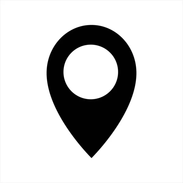 Icono Negro Formas Simples Punto Ubicación Icono Pin Mapa Signo —  Fotos de Stock