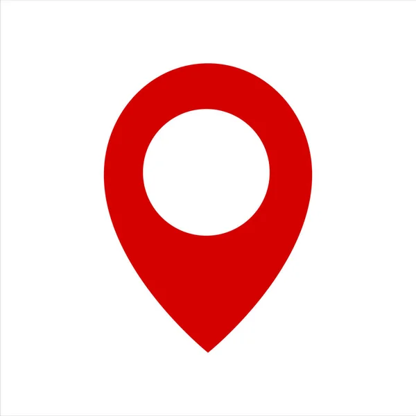 Red Icon Simple Forms Point Location Map Pin Icon Filled — Stock Photo, Image