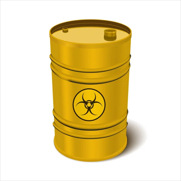 Ilustración Realista Barril Líquido Amarillo Símbolo Materiales Infecciosos Biopeligrosos Signo —  Fotos de Stock