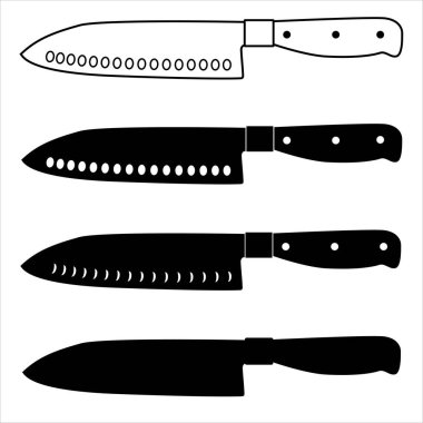  A Santoku Knife  icon. Vector illustration  Isolated on white background clipart