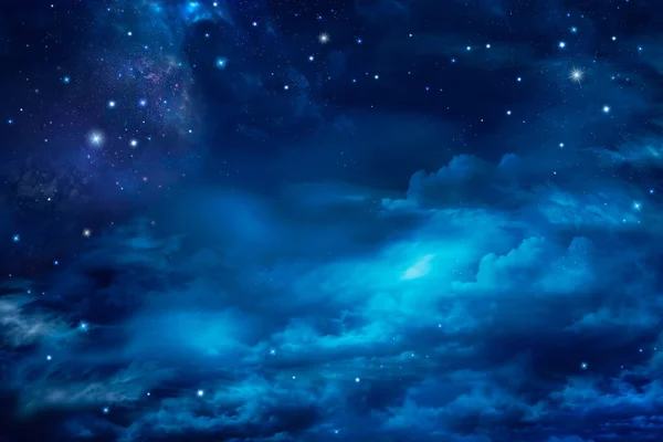 Stars Space Night Sky Fairy Night Sky Stars Clouds — Stock Photo, Image