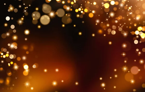 光と星のエレガントな黄金のお祝いの背景 — ストック写真