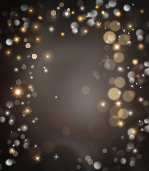 Eleganter Festlicher Hintergrund Mit Goldenen Lichtern Und Sternen lizenzfreie Stockfotos