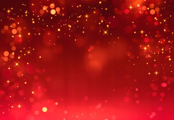 Elegante Rode Feestelijke Achtergrond Met Glitter Sterren — Stockfoto
