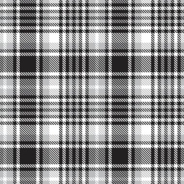 Siyah ve Beyaz Glen Ekose desenli, moda tekstil ve grafikleri için uygun.