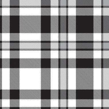 Siyah ve Beyaz Glen Ekose desenli, moda tekstil ve grafikleri için uygun.