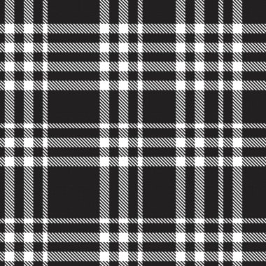 Siyah ve Beyaz Glen Ekose desenli, moda tekstil ve grafikleri için uygun.