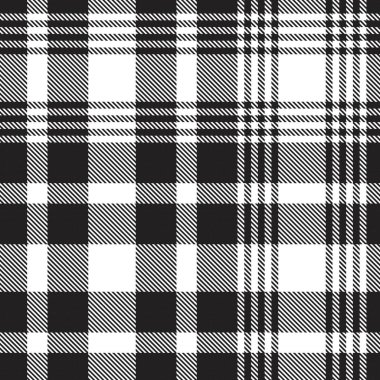 Siyah ve Beyaz Glen Ekose desenli, moda tekstil ve grafikleri için uygun.