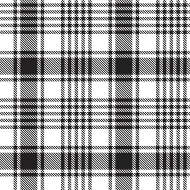 Siyah ve Beyaz Glen Ekose desenli, moda tekstil ve grafikleri için uygun.
