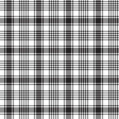 Siyah ve Beyaz Glen Ekose desenli, moda tekstil ve grafikleri için uygun.