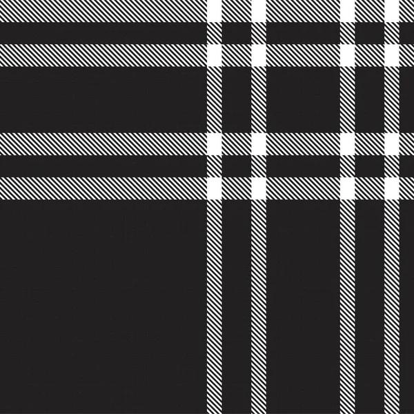 Black White Glen Plaid Textuur Naadloos Patroon Geschikt Voor Mode — Stockvector