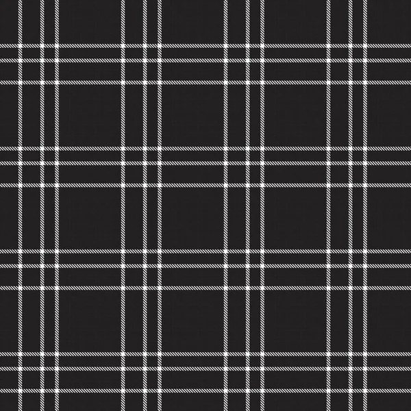 Black White Glen Plaid Textured Seamless Pattern Suitable Fashion Textiles — Stock Vector