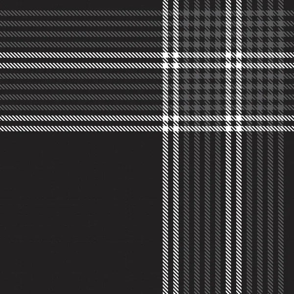 Black White Glen Plaid Textured Pattern Suitable Fashion Textiles Graphics — стоковый вектор