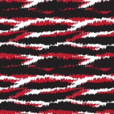 Moda baskıları, ev eşyaları, grafikler, arka planlar için kırmızı fırça desenli kürk deseni tasarımı