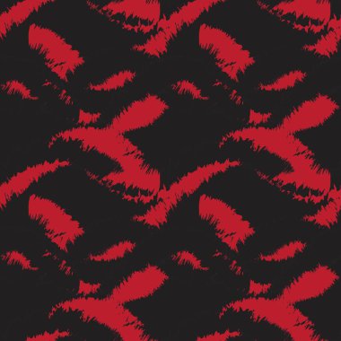 Moda baskıları, ev eşyaları, grafikler, arka planlar için kırmızı fırça desenli kürk deseni tasarımı