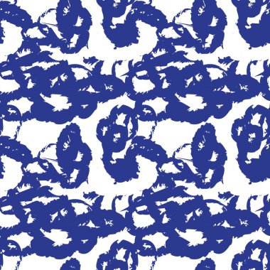 Moda baskıları, ev eşyaları, grafikler, arka planlar için mavi fırça desenli kürk deseni tasarımı