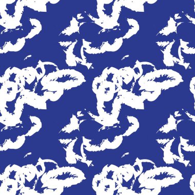 Moda baskıları, ev eşyaları, grafikler, arka planlar için mavi fırça desenli kürk deseni tasarımı