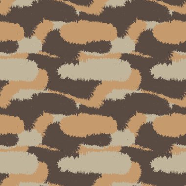Moda baskıları, ev eşyaları, grafikler, arka planlar için kahverengi fırça desenli kürk deseni tasarımı