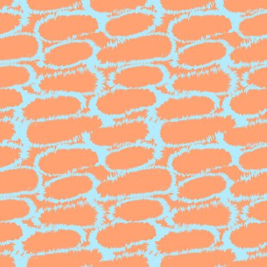 Moda baskıları, ev eşyaları, grafikler, arka planlar için turuncu fırça desenli kürk deseni tasarımı