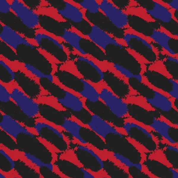 ファッションプリント 家庭用品 グラフィック 背景のための赤海軍ブラシストローク毛皮のパターンデザイン — ストックベクタ