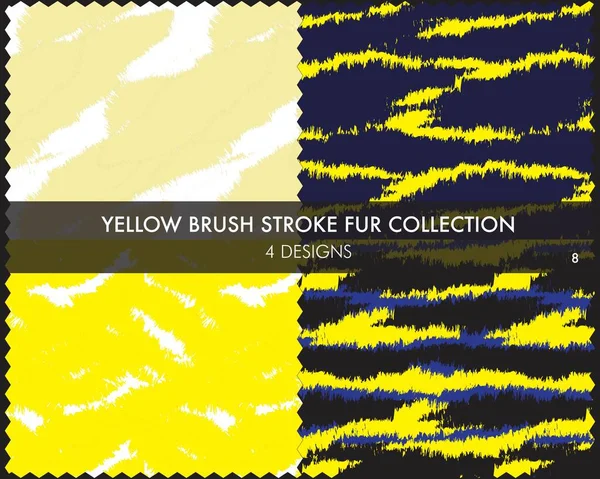 Colección Pieles Yellow Brush Stroke Incluye Muestras Diseño Para Estampados — Vector de stock