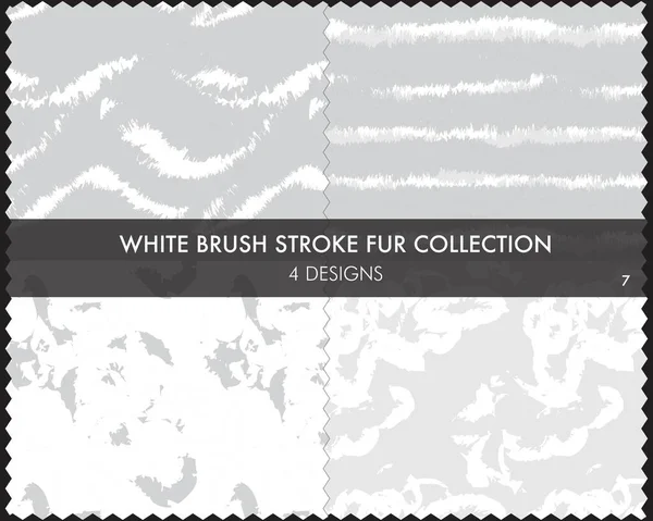 Colección Pieles White Brush Stroke Incluye Muestras Diseño Para Estampados — Vector de stock