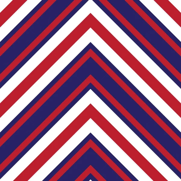 Rosso Blu Chevron Diagonale Righe Senza Cuciture Modello Sfondo Adatto — Vettoriale Stock