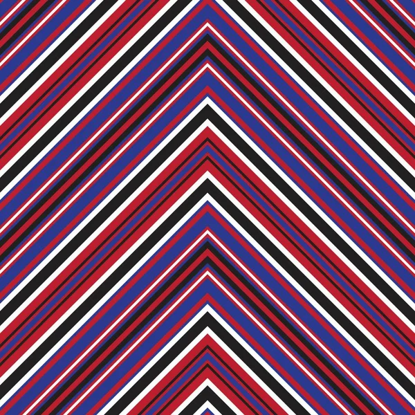 Rosso Blu Chevron Diagonale Righe Senza Cuciture Modello Sfondo Adatto — Vettoriale Stock