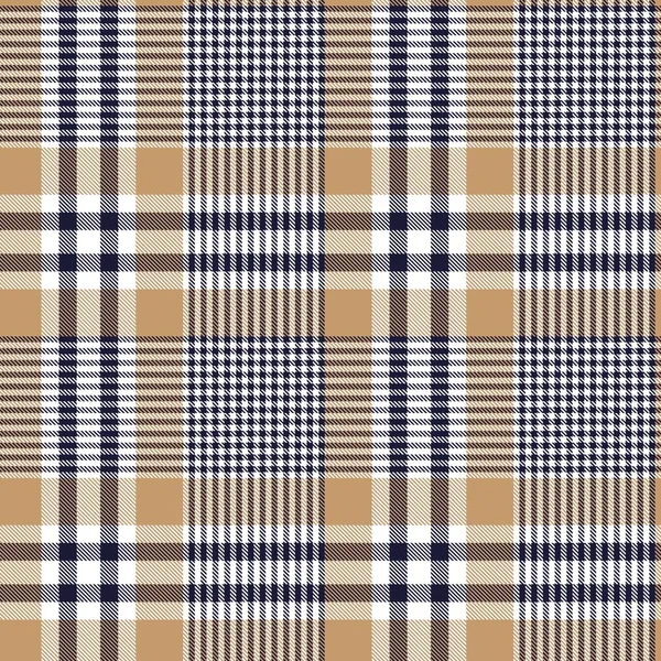 Brown Glen Plaid Texturovaný Bezešvý Vzor Vhodný Pro Módní Textil — Stockový vektor