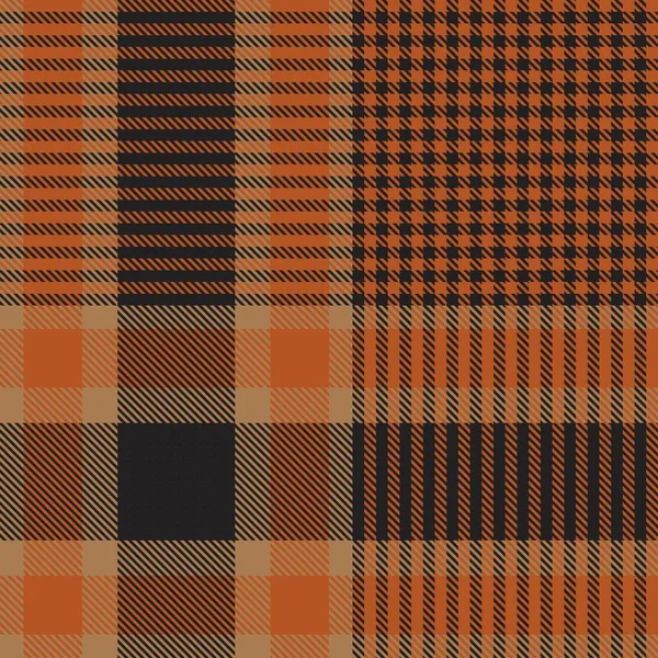 Orange Glen Plaid Teksturowany Bezszwowy Wzór Nadaje Się Tekstyliów Mody — Wektor stockowy