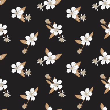 Kahverengi Taupe bitkisel bitki örtüsü desensiz arka plan moda baskıları, grafikler, arka planlar ve el sanatları için uygun