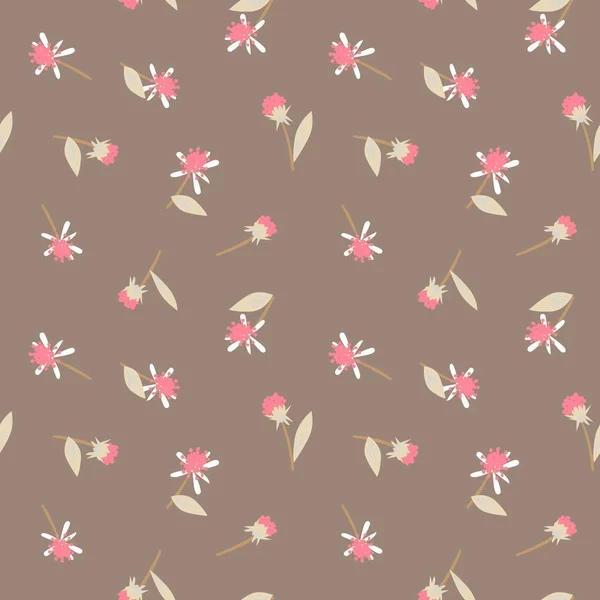 Brown Taupe Floral Botanische Nahtlose Muster Hintergrund Geeignet Für Mode — Stockvektor