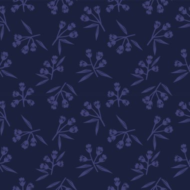 Moda baskıları, grafikler, arka planlar ve el sanatları için uygun mavi tropikal bitkisel bitki desenli arkaplan